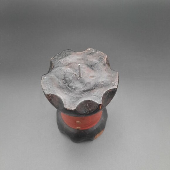 Vintage Lobeco Black & Red Leather Spanish Candle Holder Renaissance Ren Faire - Picture 3 of 4